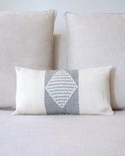 Diamante Lumbar Pillow soft Border in Ivory
