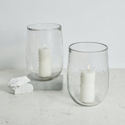 Pebbled Glass Hurricane