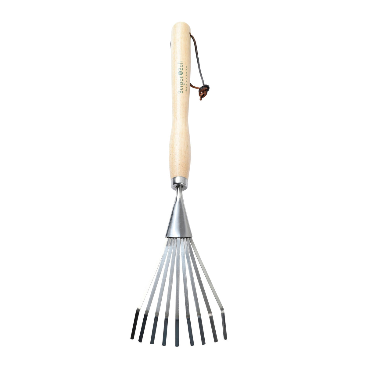 Burgon & Ball® Mid-Handled Stainless Steel Shrub Rake, RHS Endorsed
