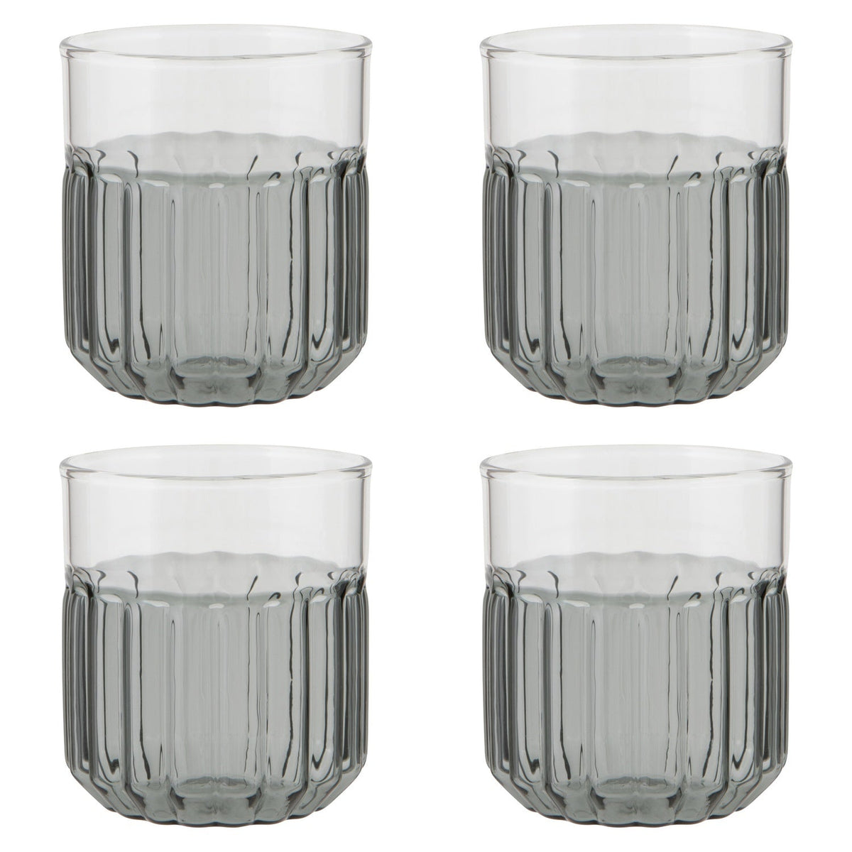 Set of 4 Tumbler 12oz Channel Smoke