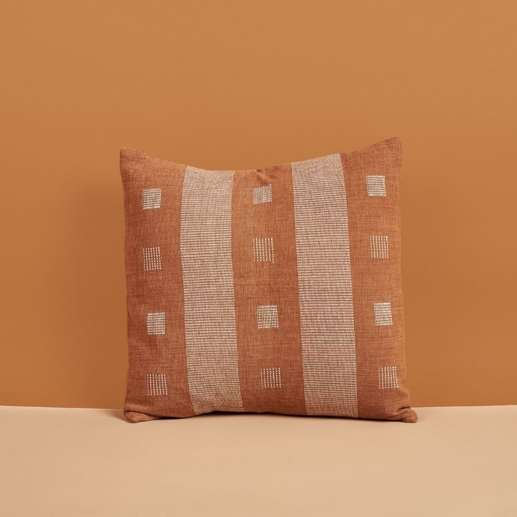 Chokor Nira Brown Organic Cotton Handloom Pillow