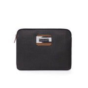 Zipped Black Canvas Laptop Case for 13" 14"