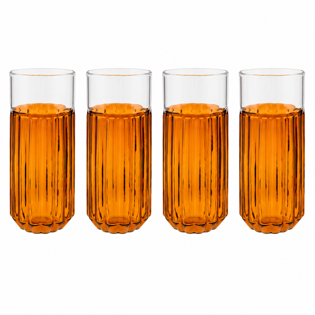 Set of 4 Tumbler 14oz Channel Amber
