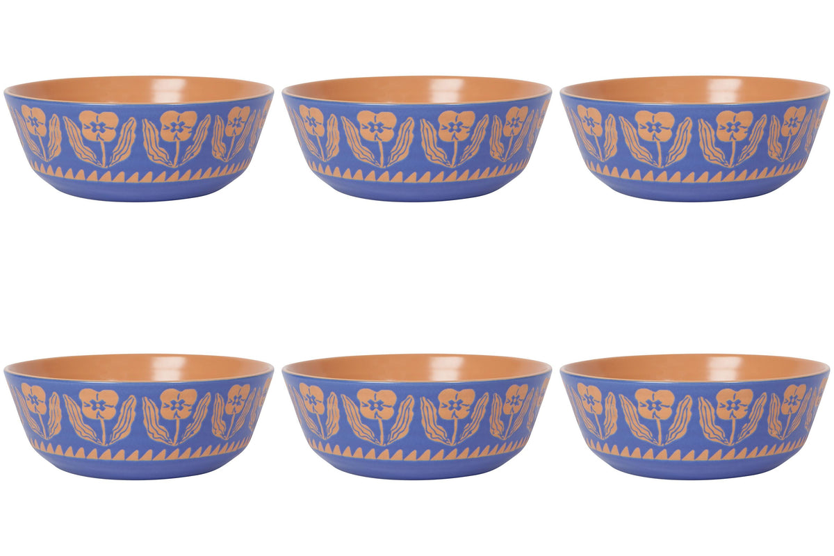 Set of 6 Bowl Imprint Teppi