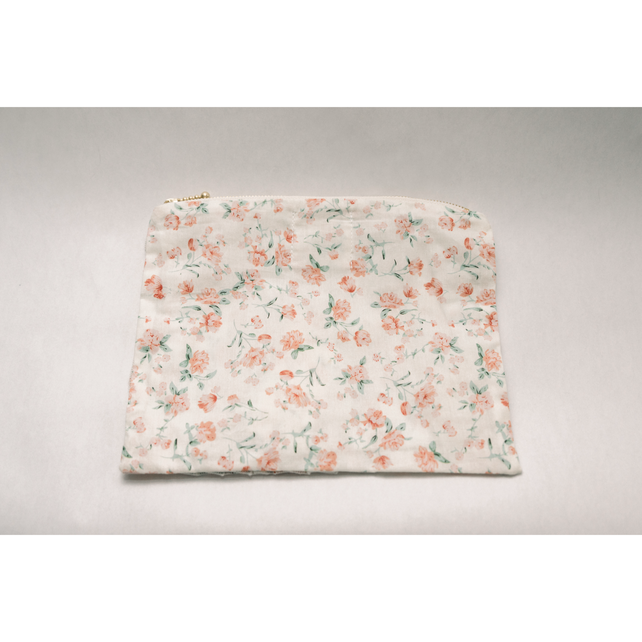 Sorrento Bloom | Timeless Floral Ruffle Zipper Pouch