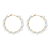 White Confetti Hoop Earrings