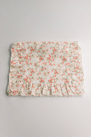 Briar Rose | Timeless Floral Ruffle Zipper Pouch