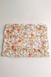 Midsummer Vine | Timeless Floral Ruffle Zipper Pouch