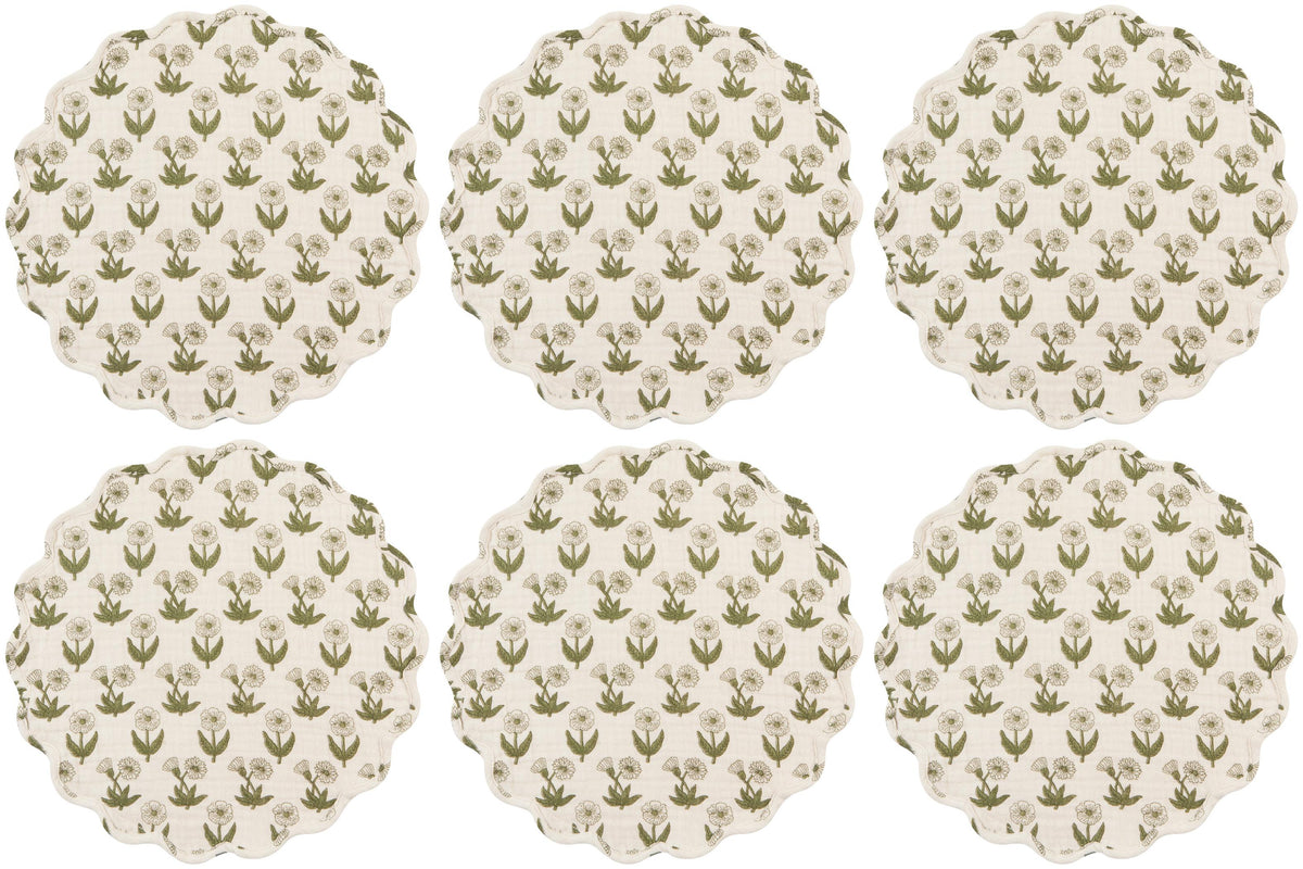 Set of 6 Placemat Double Weave Bloom
