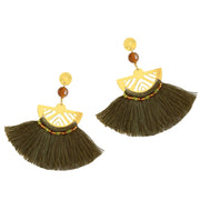 Luna Tassel Earring - Olive