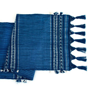 Handwoven Table Runner in Indigo Arrow