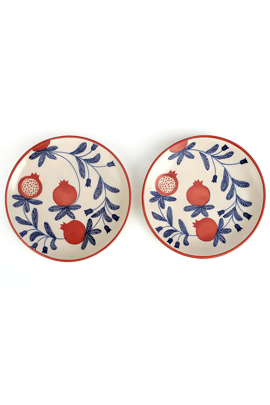 Indian Anaar plate, Red- 7x1 Inches ( Set of 2 )