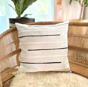Crossing Lines White Sadza Pillow
