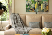 Muru Collection - Pima Cotton and Undyed Baby Alpaca Graphite Cable Throw
