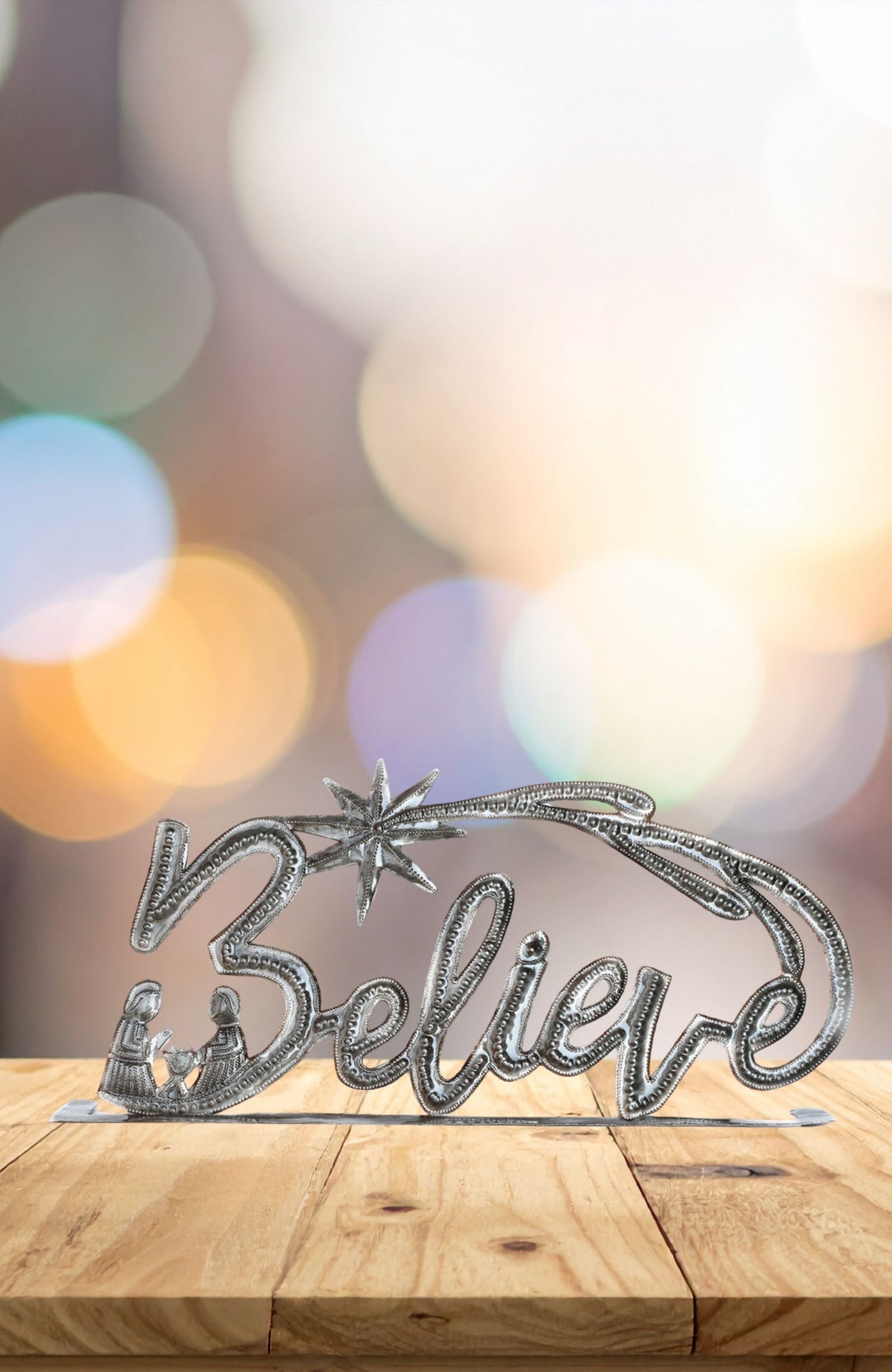 Believe Standing Metal Art