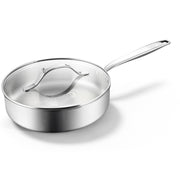 BE | LIVING - Essential Series - 3 qt  / 9.5" / 24 cm Saute Pan with lid - Triply Stainless Steel