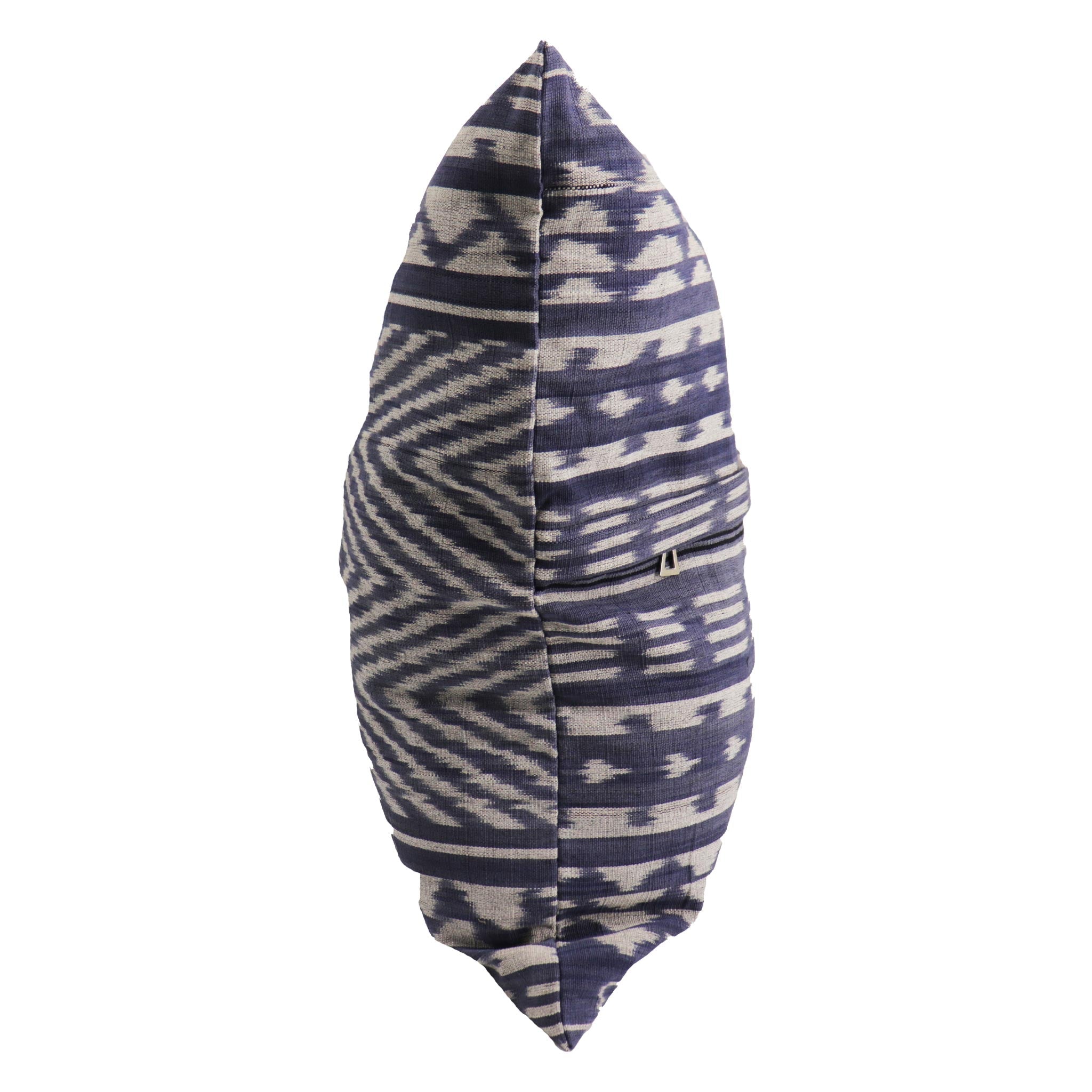 Handwoven Ikat Pillow Cover, Blue. 20 x 20 inches, Cushion Throw