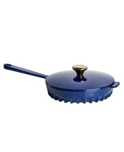 FIREUP Rapid Heat Enameled Cast Iron Oxford Blue Frying Pan with Lid, 10 In.