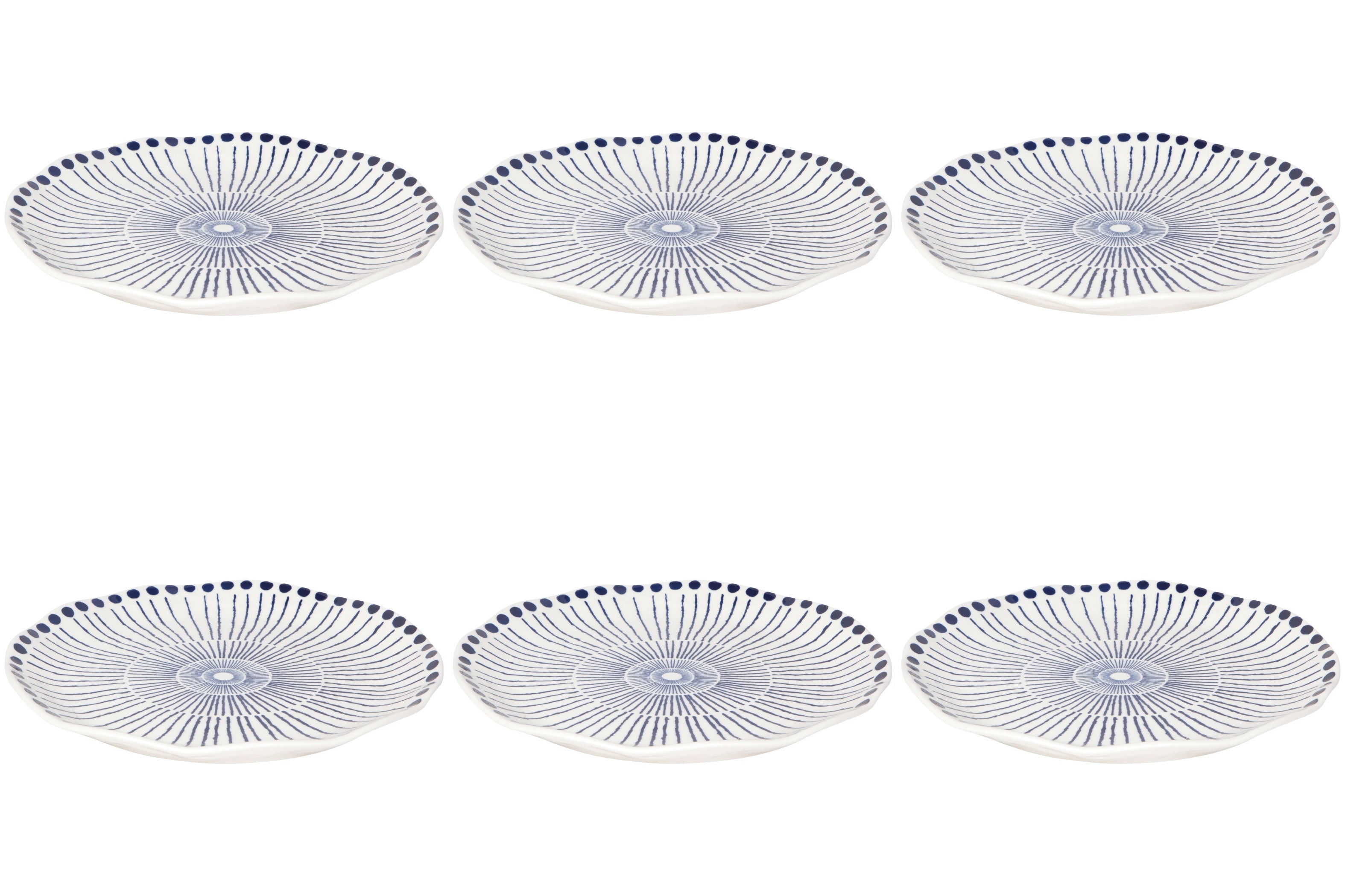 Set of 6 Sprout Stamped Plate 10 inch