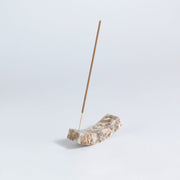 Smile gemstone incense holder - creamy soapstone