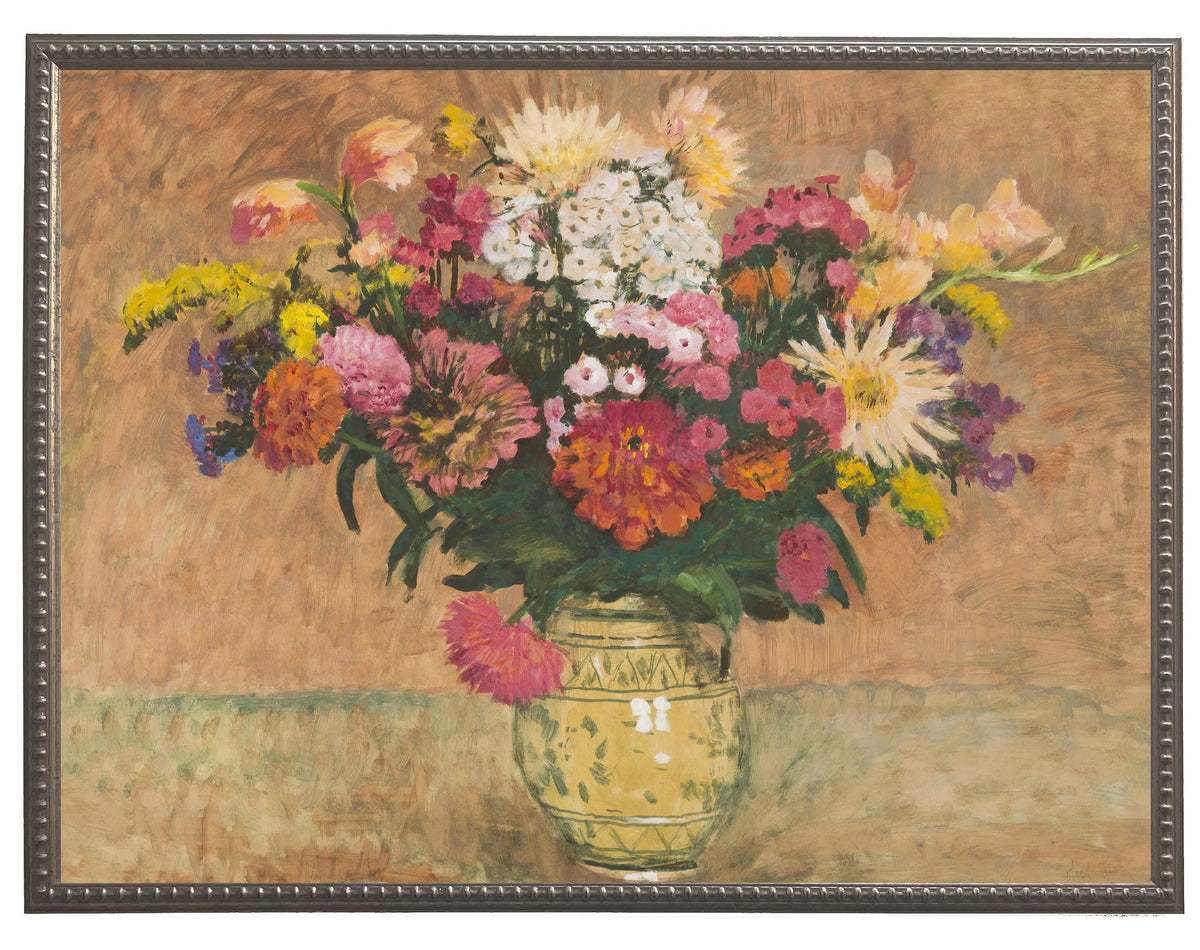 Vintage floral oil reproduction