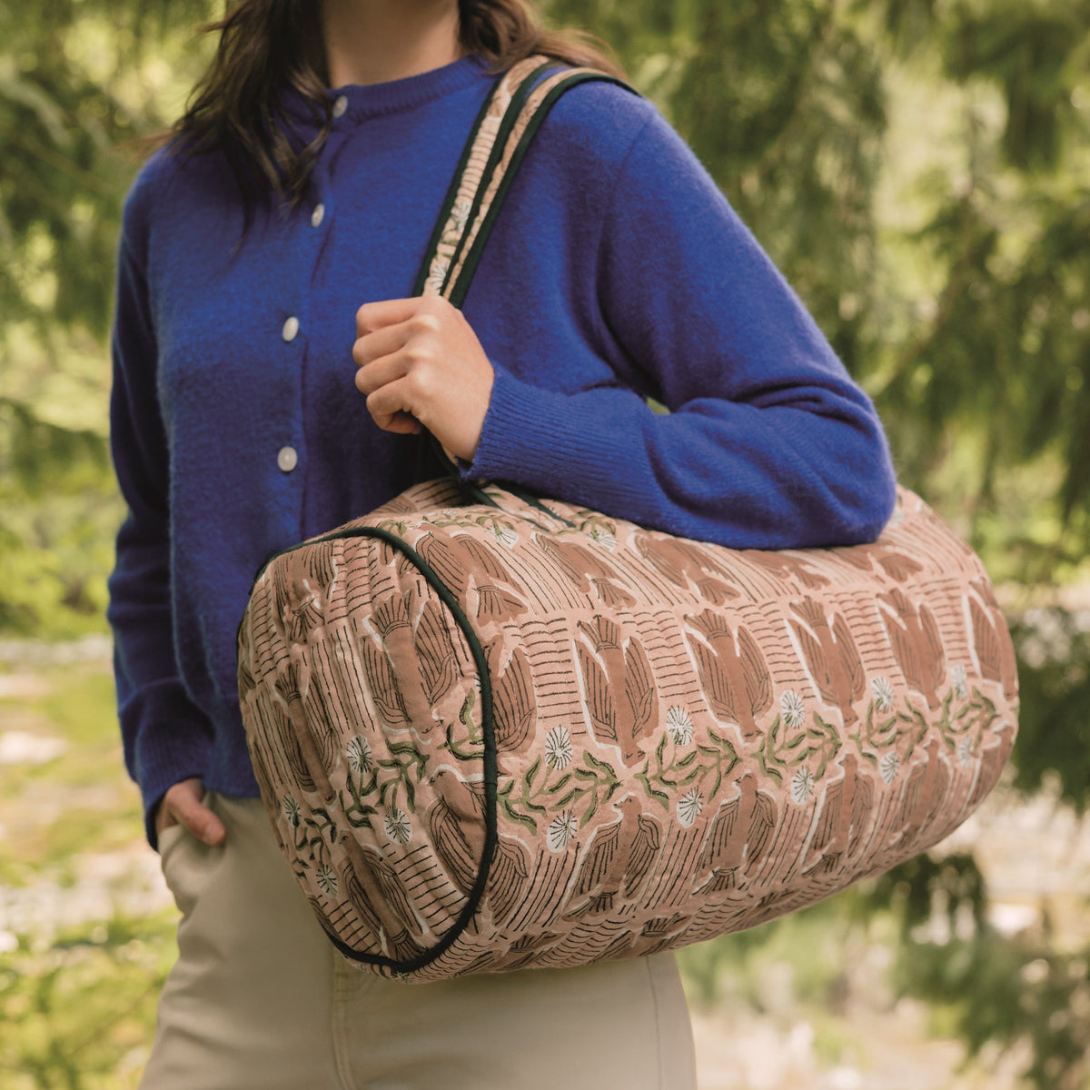 Peregrine Block Print Weekender Bag