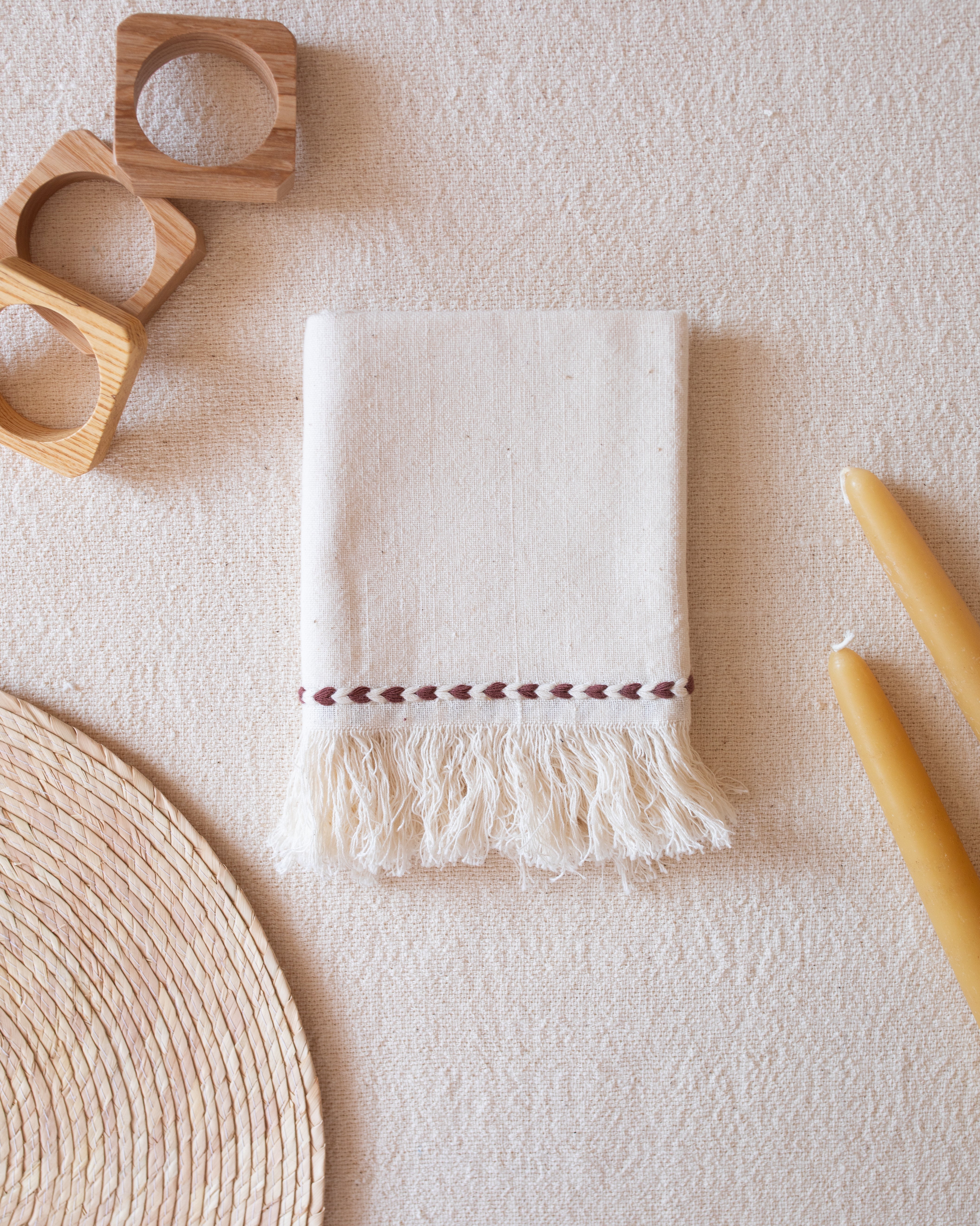 Chocolate Braid Detail Napkin | Set of 2