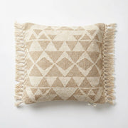 Handwoven Cotton Cushion Cover with Macramé Fringe