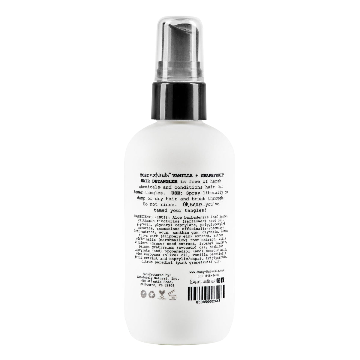 Vanilla + Grapefruit Hair Detangler