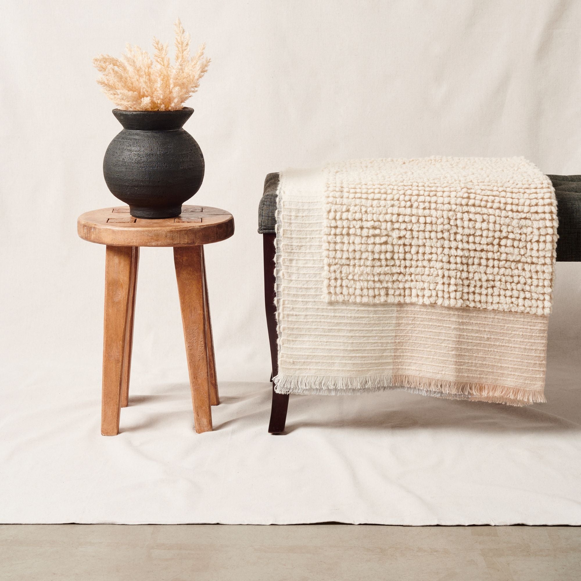 Butterscotch Handloom Hand Knotted Textured Plush Merino Throw