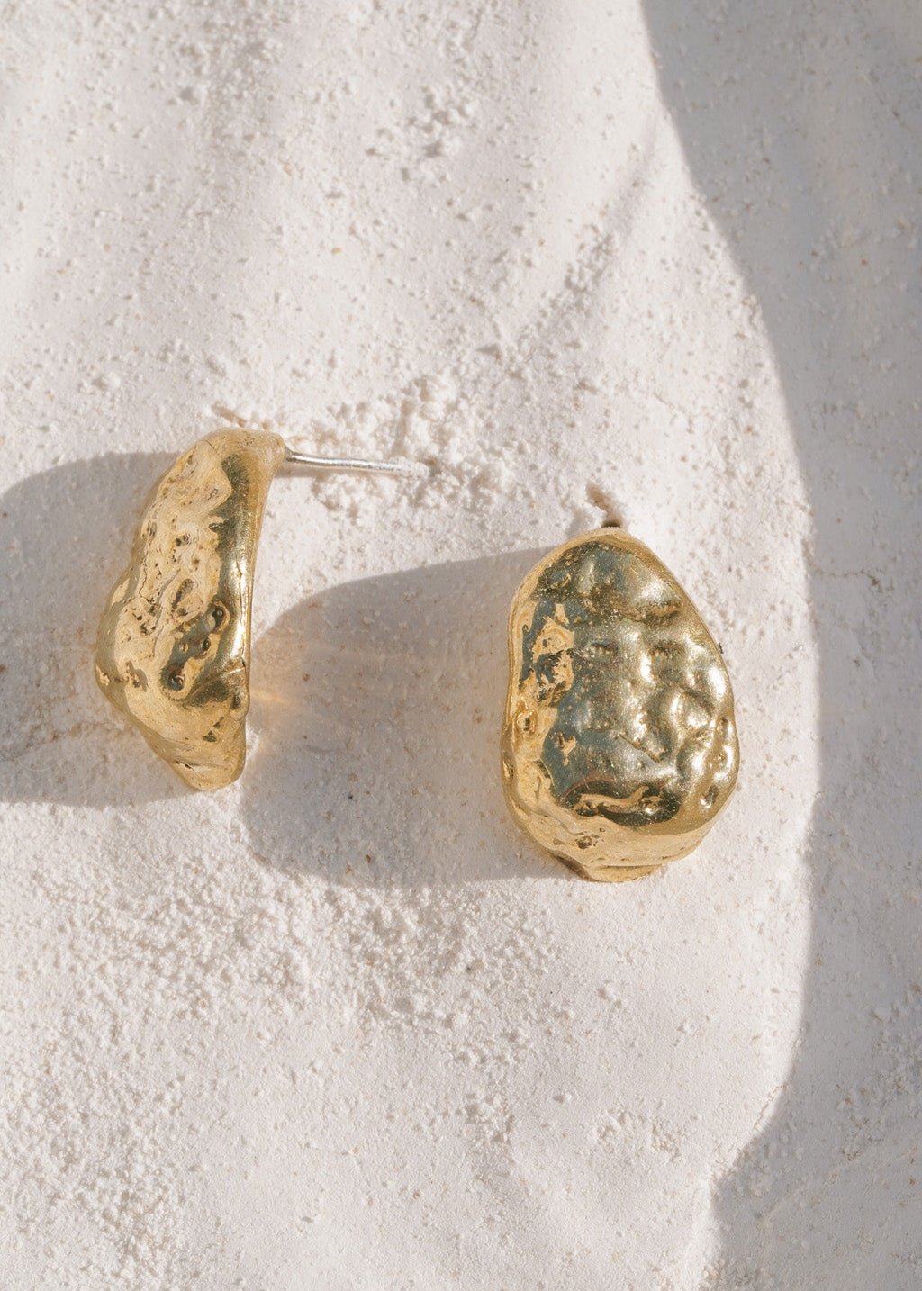 Gold Nugget Dome Earrings
