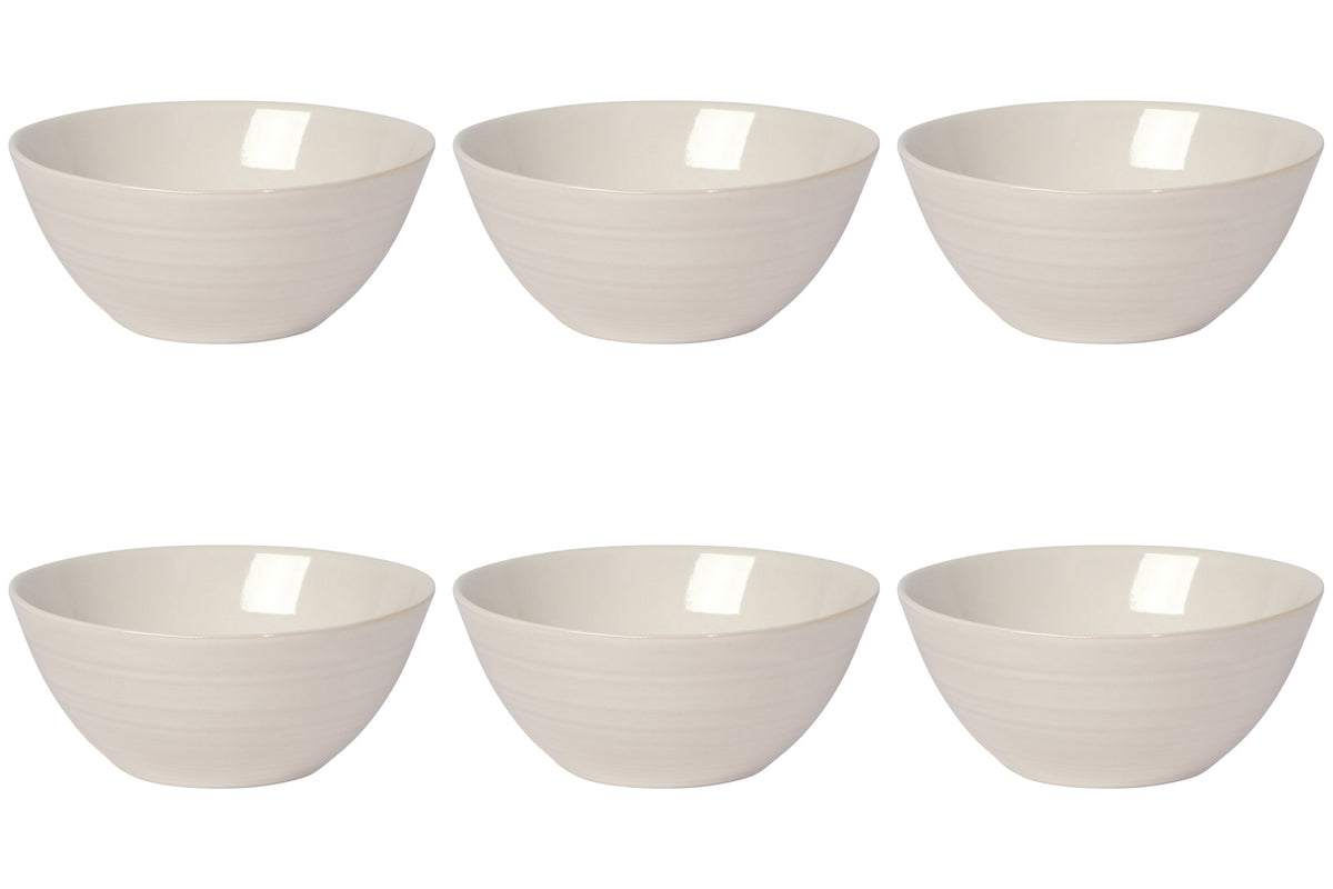 Set of 6 Dessert Bowl 4.5" Aquarius Oyster