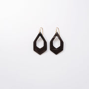 Hex Deco Drop Earrings - Black