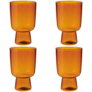 Set of 4 Tumbler 11oz Pedestal Amber