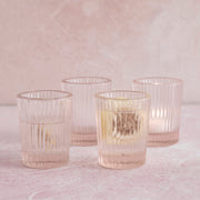 Pressed Pink Juice Glasses - Set of 4