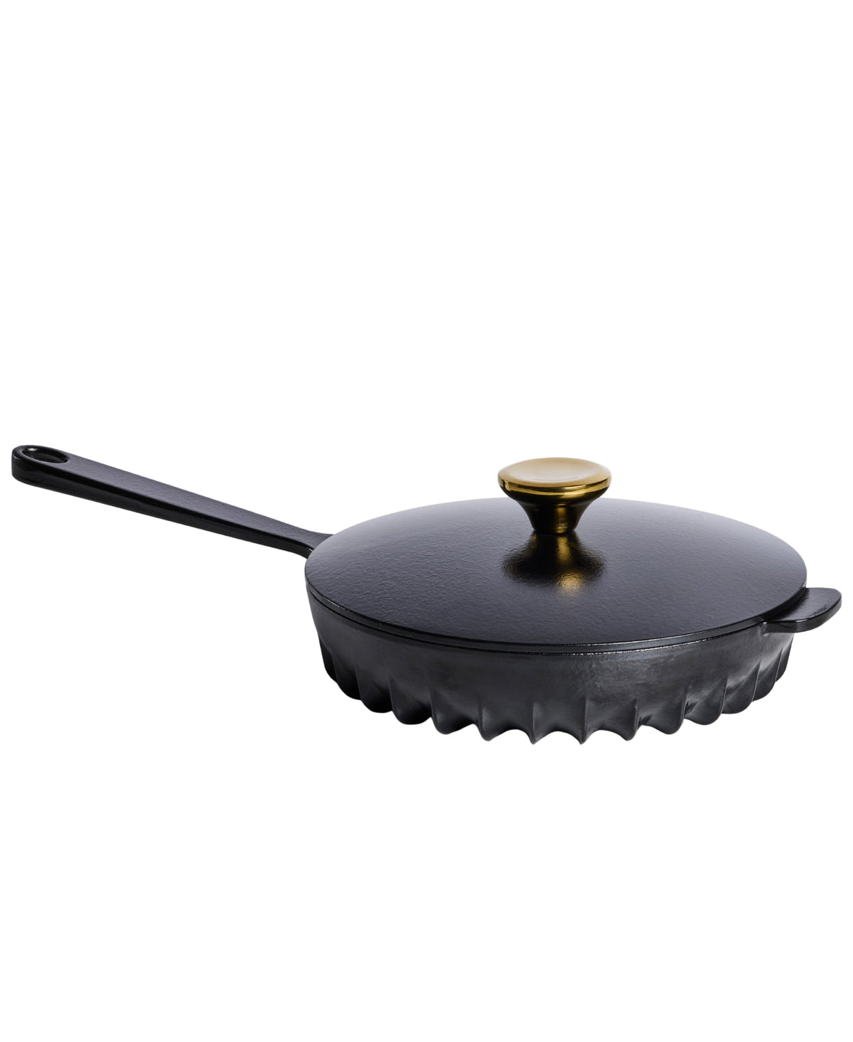 FIREUP Rapid Heat Enameled Cast Iron Caviar Black Frying Pan with Lid, 10 In.