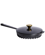 FIREUP Rapid Heat Enameled Cast Iron Caviar Black Frying Pan with Lid, 10 In.