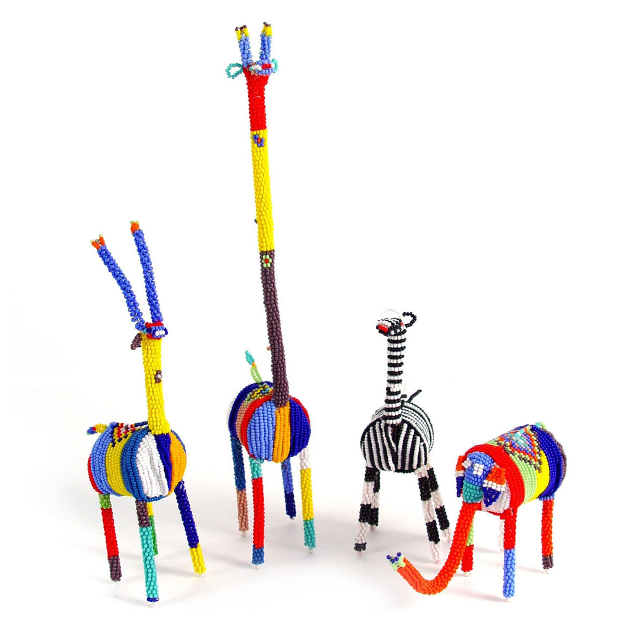 Small Beaded Elephant - Multicolor