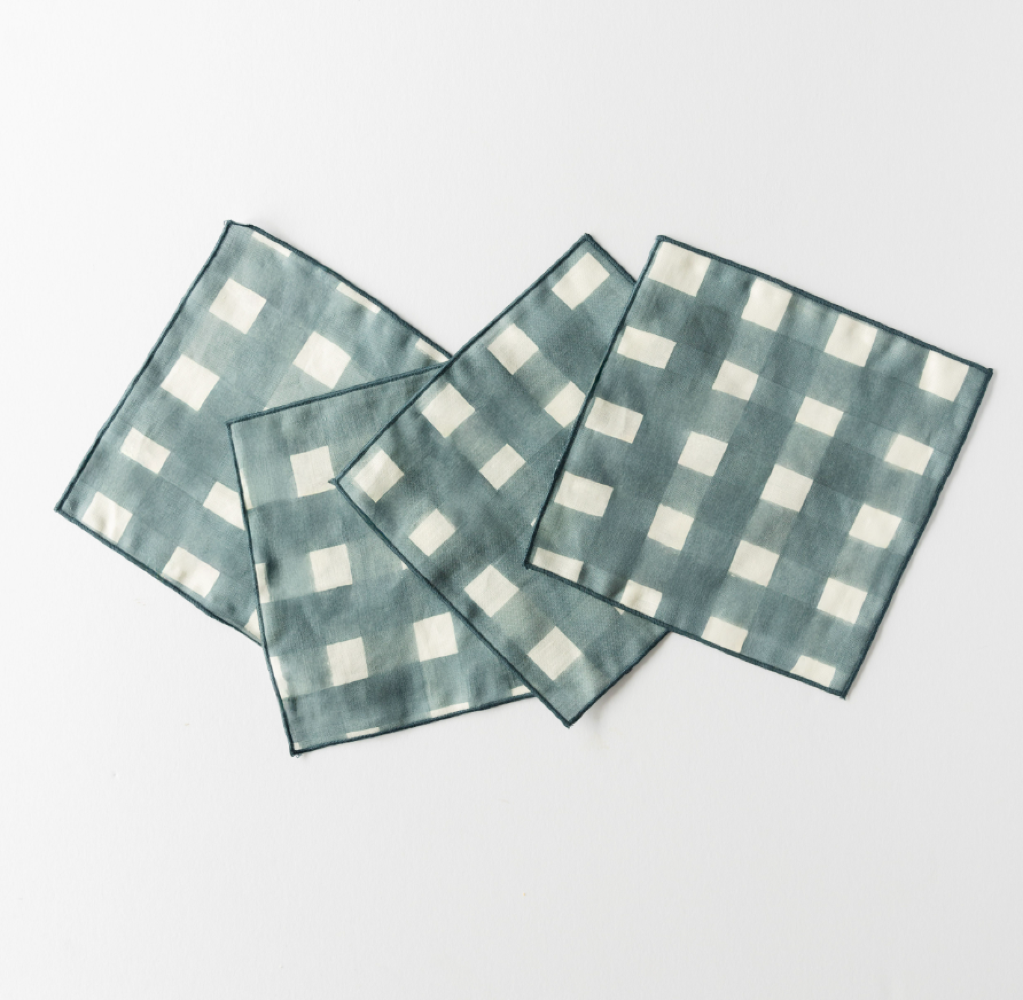 S/4 Blue Cocktail Napkins