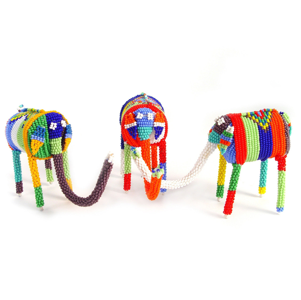 Small Beaded Elephant - Multicolor