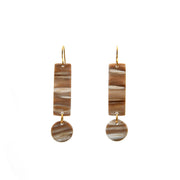 Exclamation Point Earrings - Brown