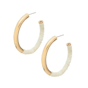 Karamu Hoop Earrings - Gold/White