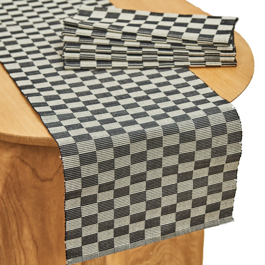 Handloomed Checkered Table Runner