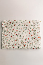 Petite Bouquet | Timeless Floral Ruffle Zipper Pouch
