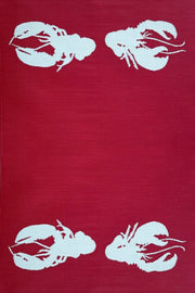 Four Lobster Red & Aqua