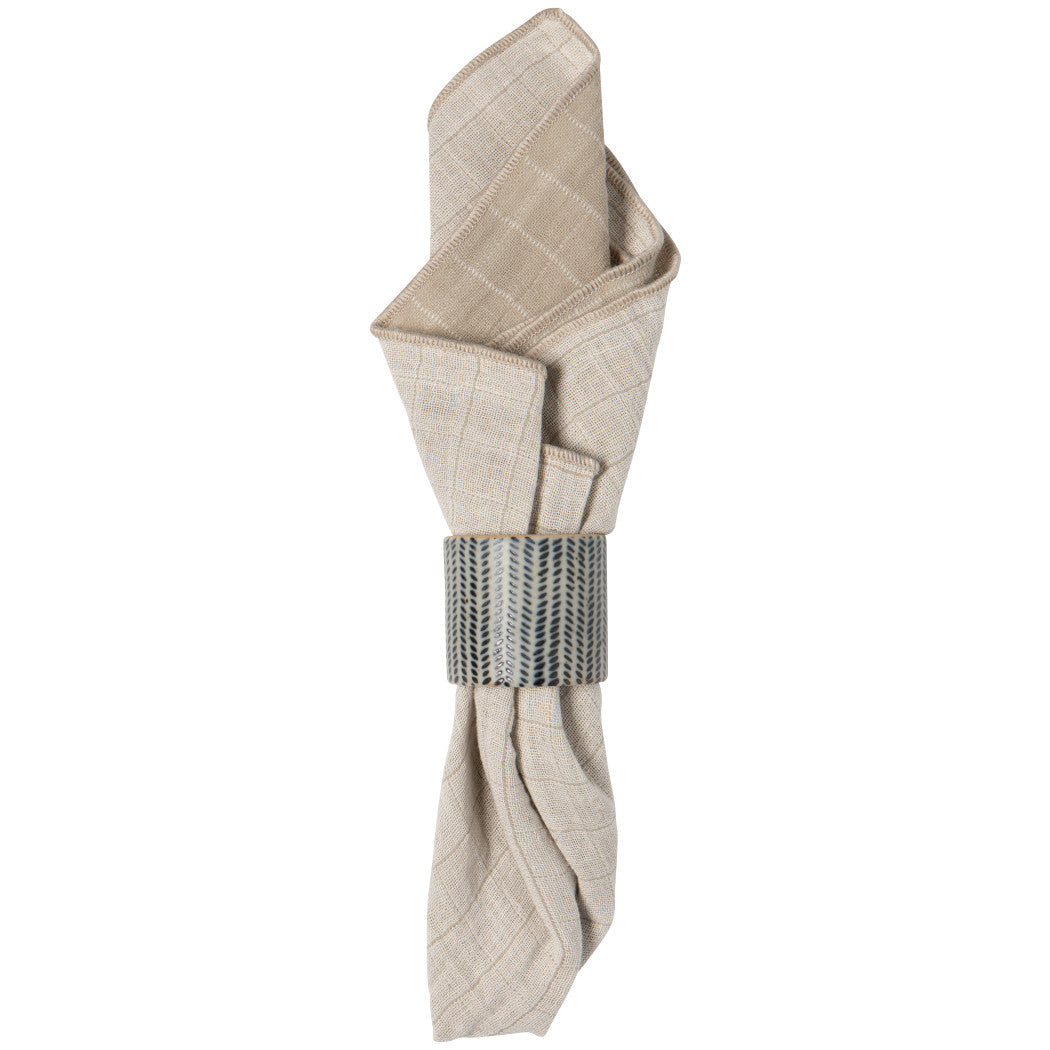 Set of 12 Houndstooth Element Napkin Ring