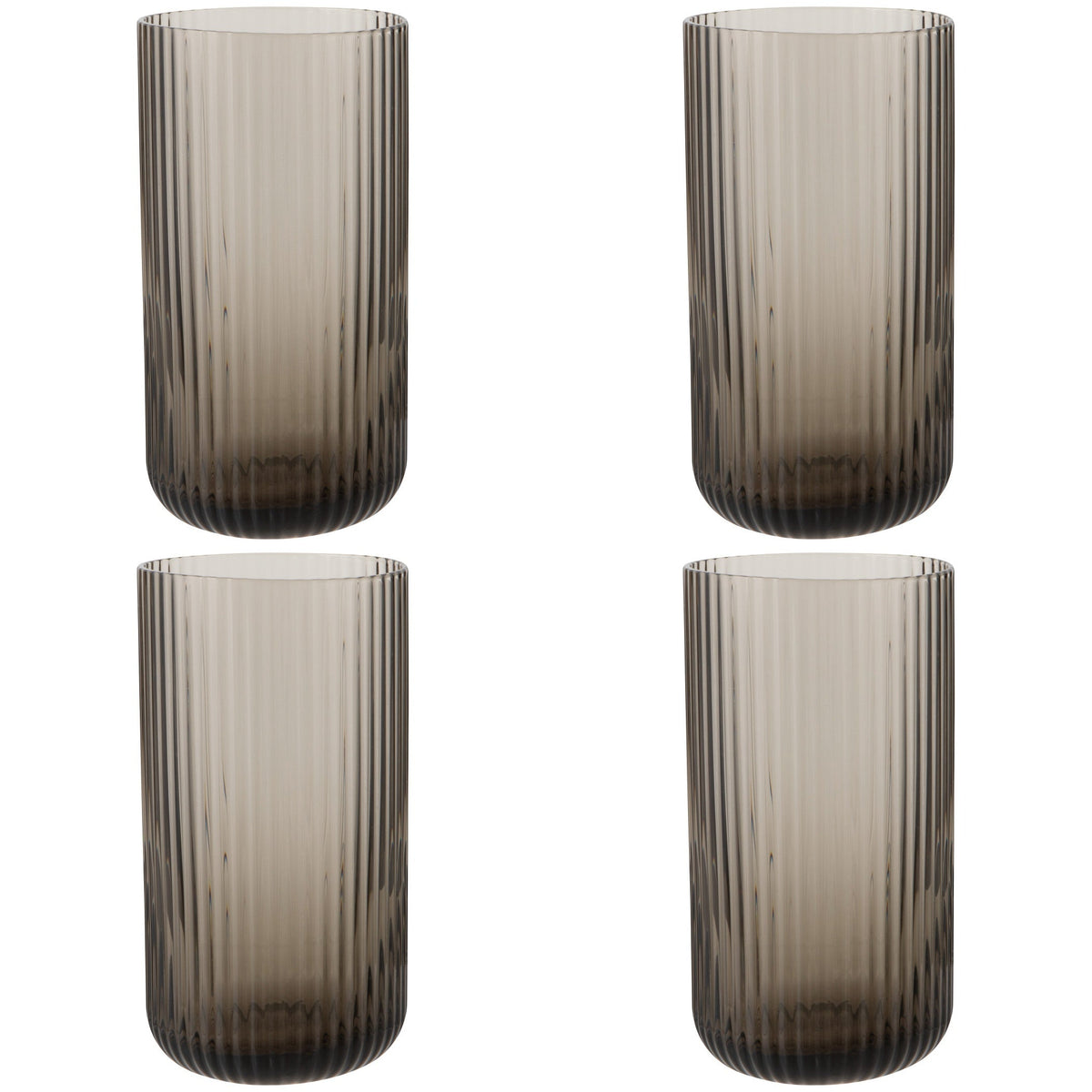 Set of 4 Tumbler 17oz Fluted Smoke