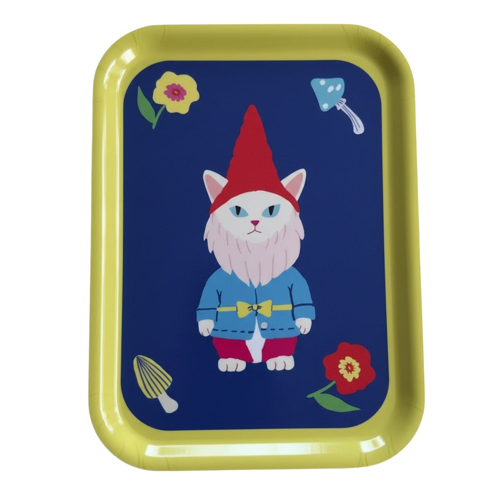 Cat Garden Gnome Tray