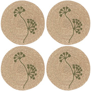 Set of 4 Seagrass Placemats - Flora Olive