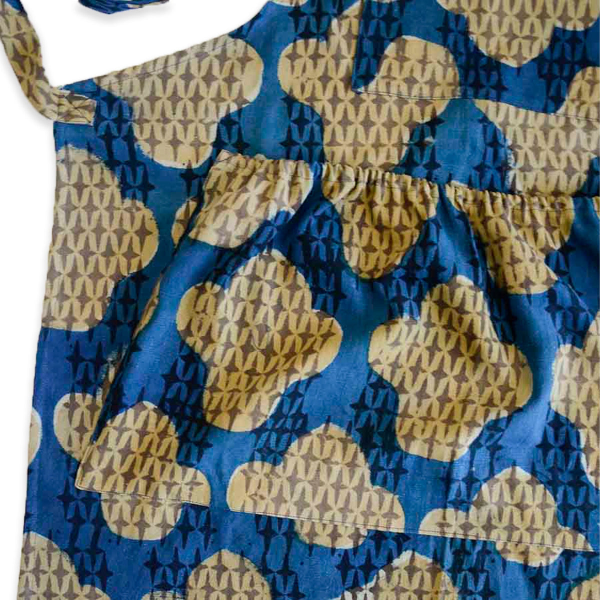 Organic Cotton Block Print Apron - Unisex Kitchen & Garden | Mali